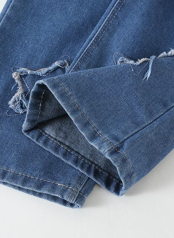 تايك تو بنطال جينز بأرجل واسعة ورقعة نجمة - Image 4